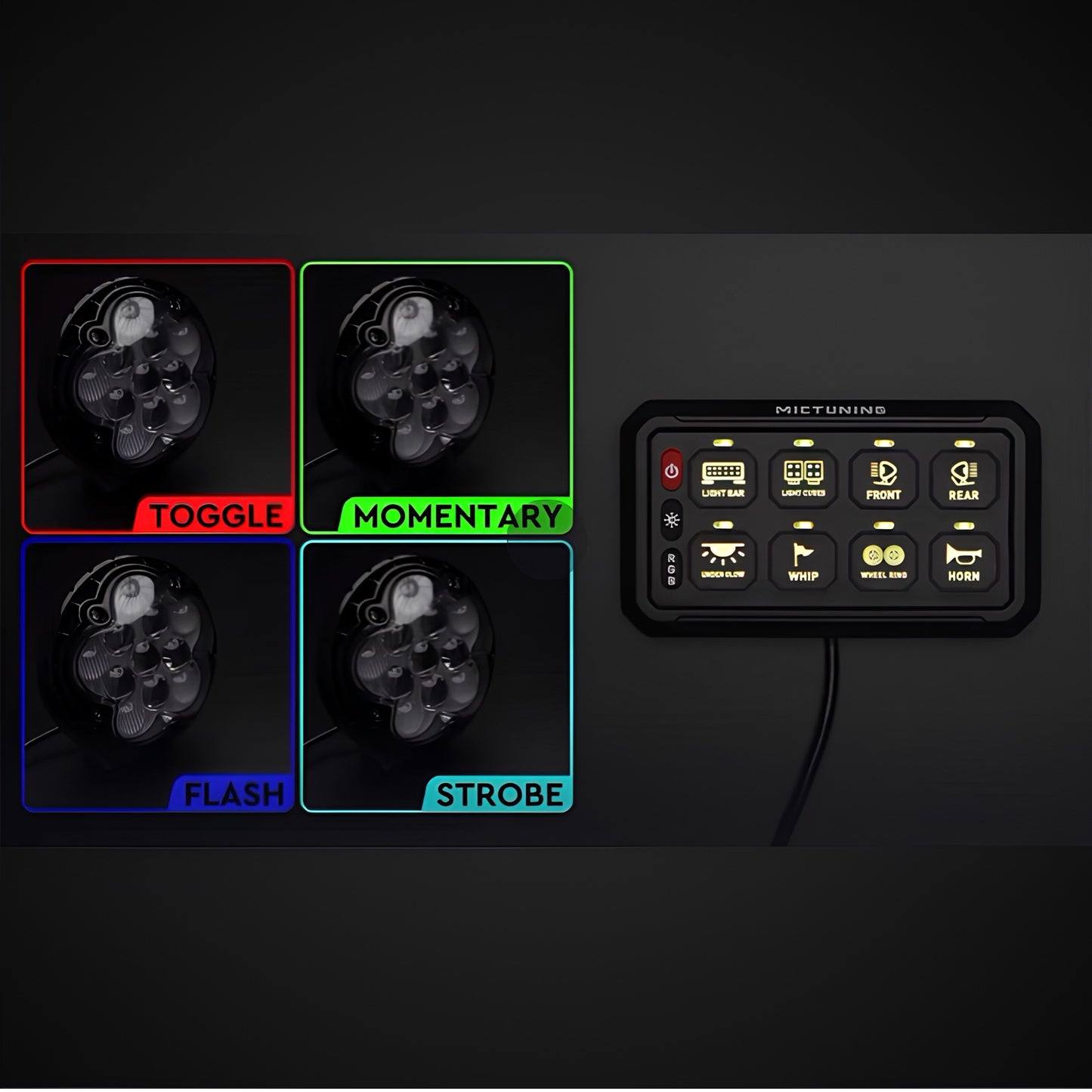 MICTUNING P1B RGB Switch Panel (8 Switch)