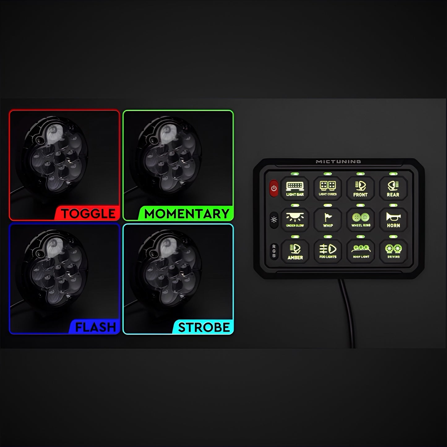 MICTUNING P1B RGB Switch Panel (12 Switch)